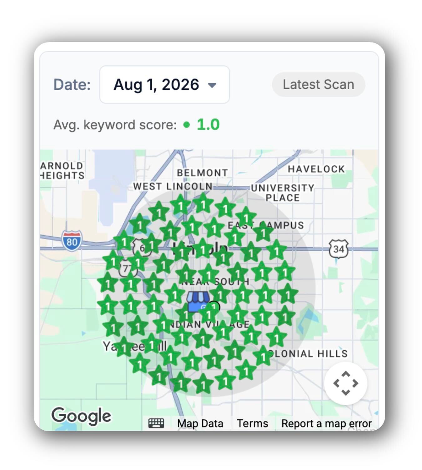 map image showing top number 1 rankings for keywords map image showing top number 1 rankings for keywords