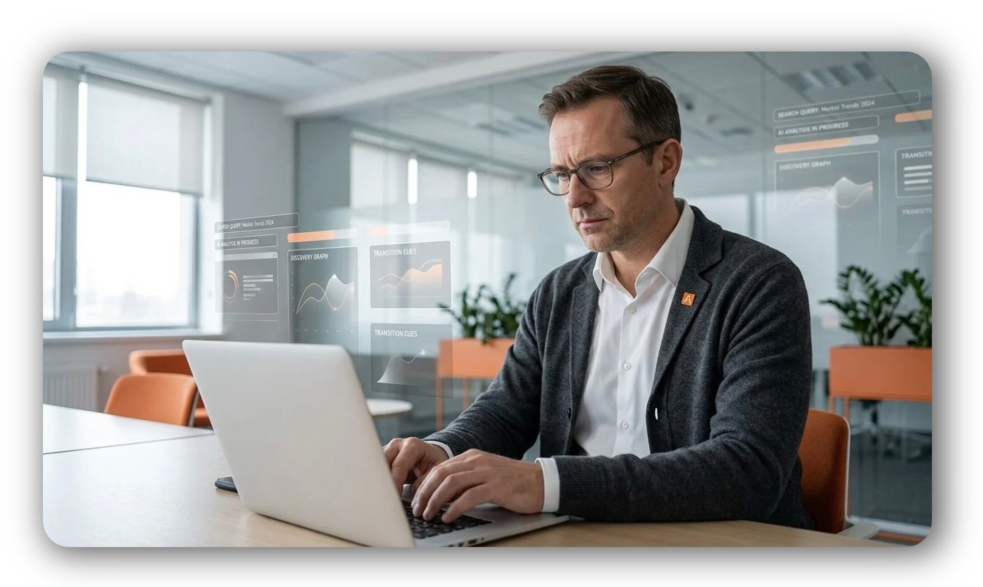 Financial Services Leader evaluating SEO and AI performance on digital dashboards