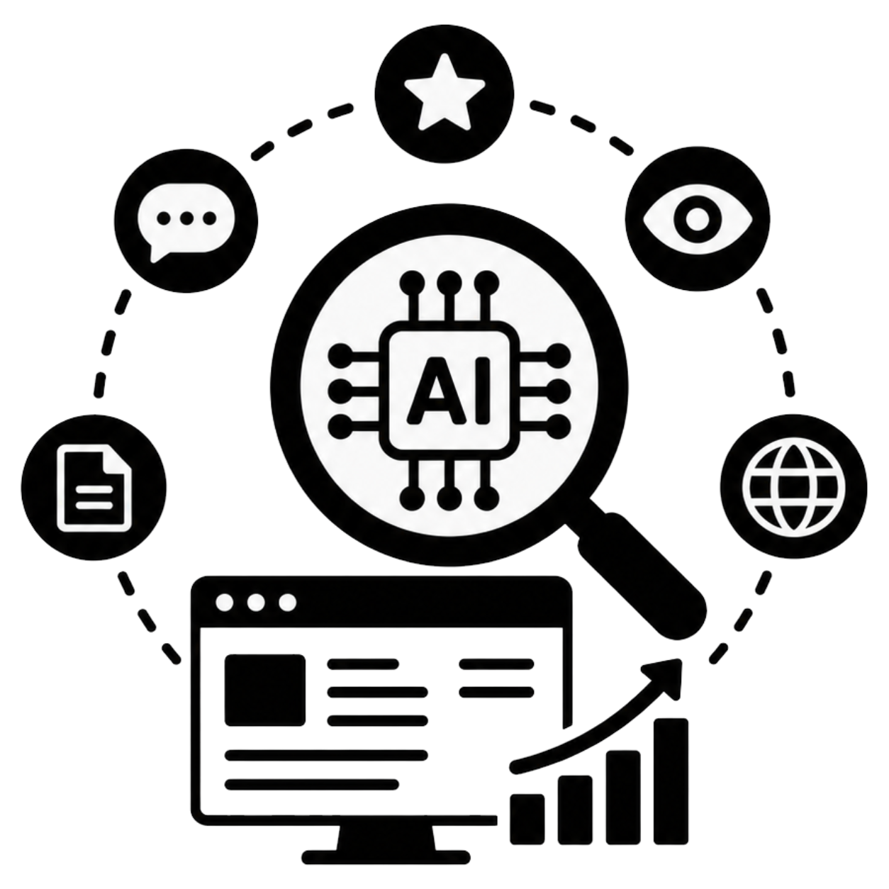 Black icon representing AI Visibility optimization