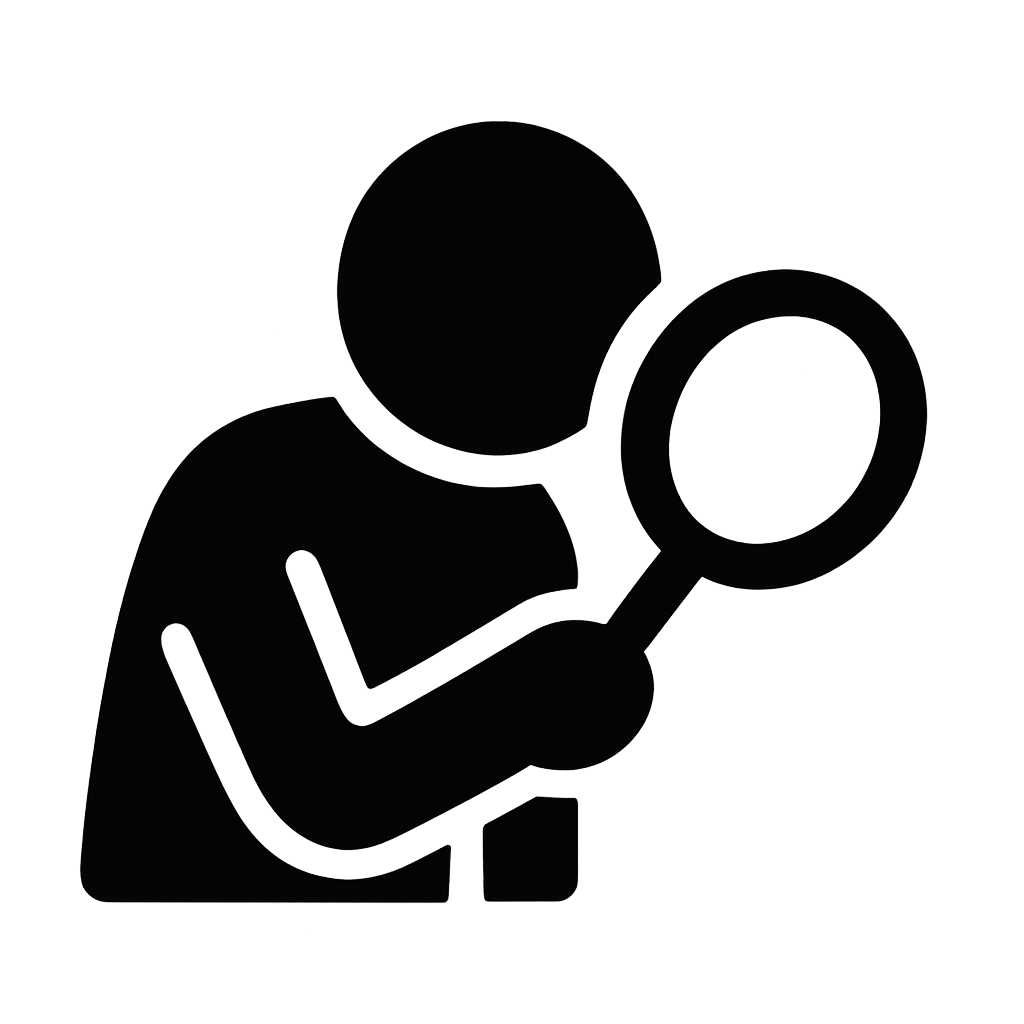 Icon closely examine