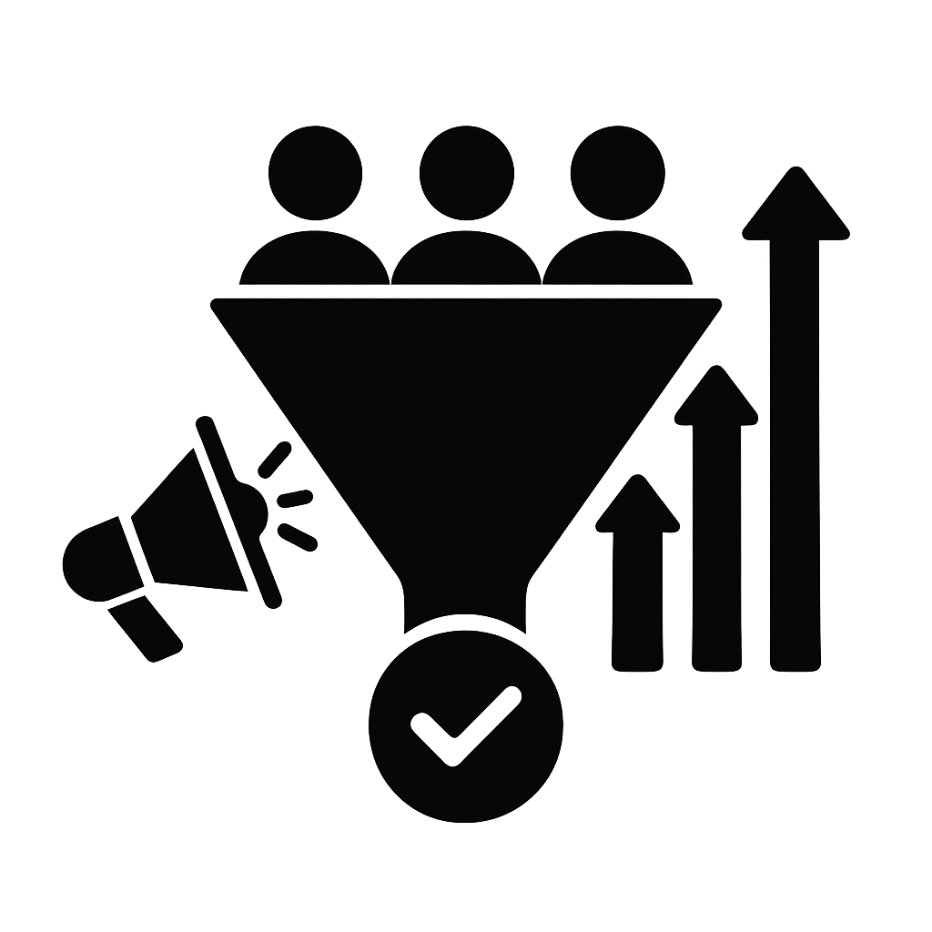 black icon funnel