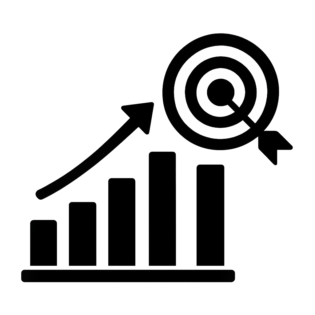 Icon for achieving business goals without person