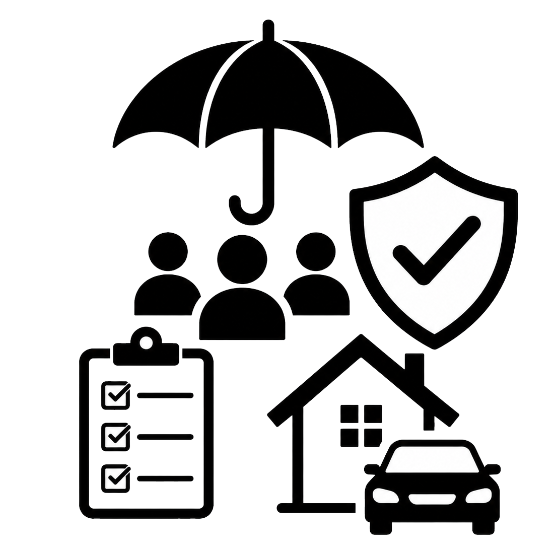 simple black icon to represent insurance service businesses