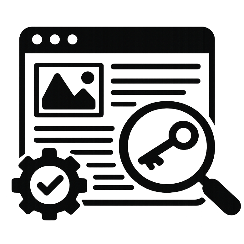 black icon representing keyword optimization 