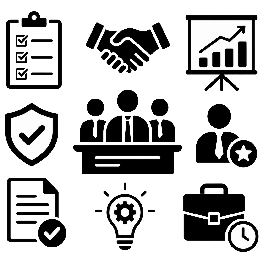 simple black icon representing professional services